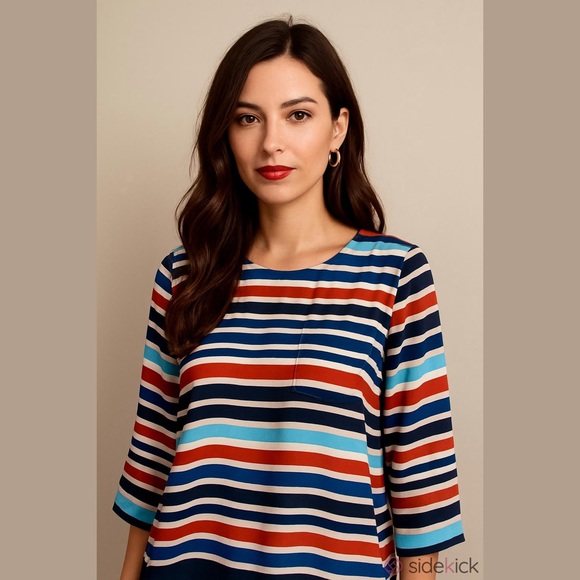 J. Crew Tops - J.Crew Collection Women’s Silk Colorful Striped Top Size 8–Limited Edition